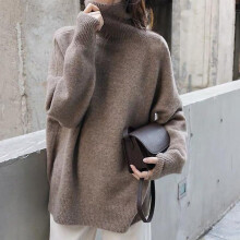 (Burgundy) Elegant Turtleneck Cashmere Sweater Women Autumn Winter Warm Soft Knitted Pullovers Korean Solid Oversized Sweaters Basic Jumper