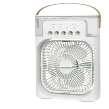 (WHITE) 3 In 1 Fan Household Small Air Cooler LED Light