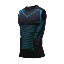 (Black 2, XL) Men Ionic Shaping Vest, Comfortable