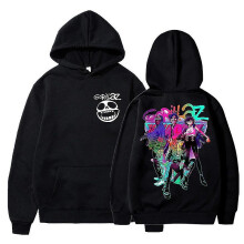 (black, XXL) Harajuku Frauen Gorillaz Druck Hoodie