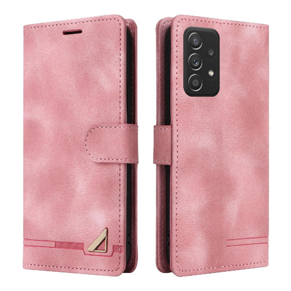 (Pink) Flip Case For Samsung Galaxy A53 5G Simple Business Shockproof Leather Case Wallet Flip Cover Pink 764762749040