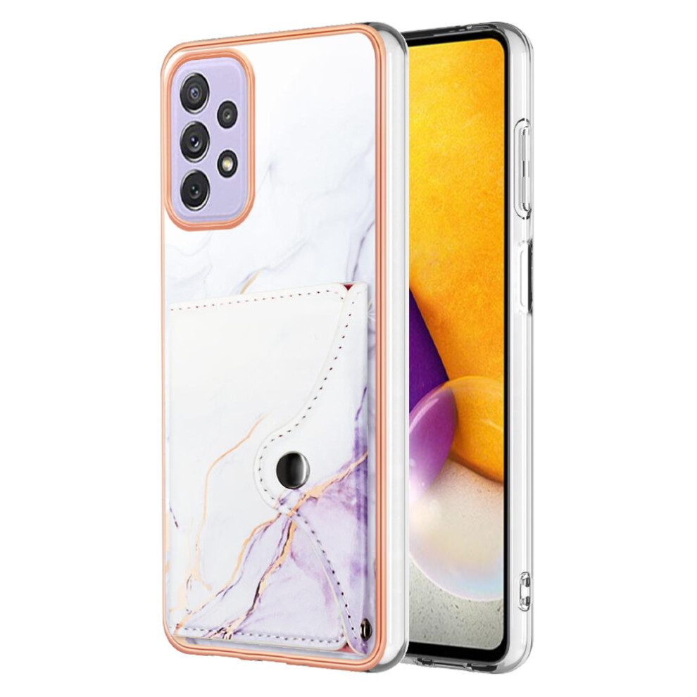 (Purple) Case For Samsung Galaxy A23 4G/5G Slim Wallet Marble Soft Tpu Bumper Card Slots Purple 764762749194