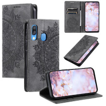 (Gray ) Case For Samsung Galaxy A20E Side Buckle Card Insertion Shockproof Flip Cover Full Protection PU Leather
