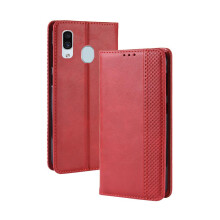 (Red) Case For Samsung Galaxy A20E Wallet PU Leather Magnetic Closure
