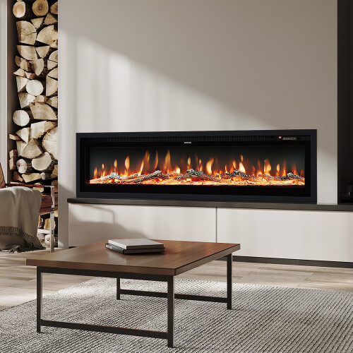 50 Inch Electric Fireplace with Remote 12 Flame Colors 1500W on OnBuy