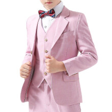 (100cm) Allthemen Boys 4-piece Solid Notched Lapel Slim Party Suit For Wedding,campus Events