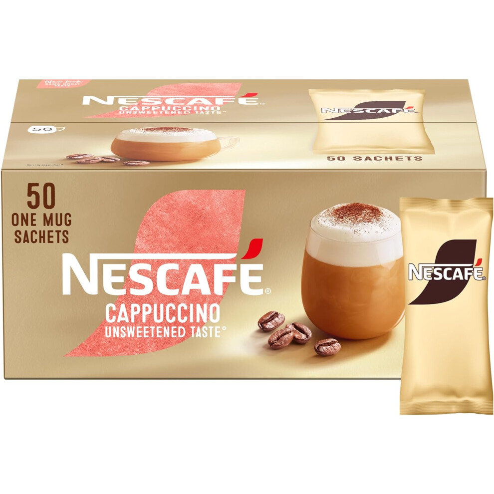 NESCAFE Gold Cappuccino Unsweetened Taste Sachets - 50 x 14.2g