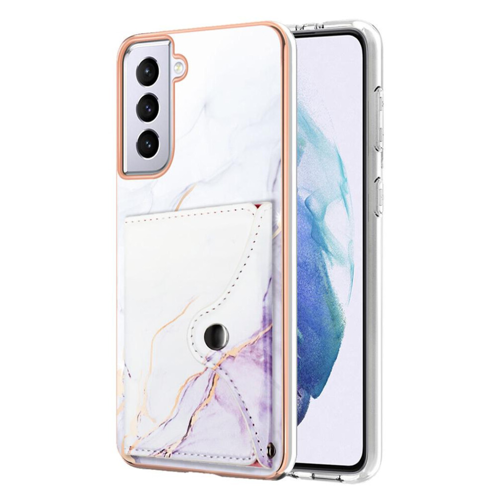 (Purple) Case For Samsung Galaxy S21 5G Slim Wallet Card Slots Soft Tpu Bumper Marble Purple 764762750565