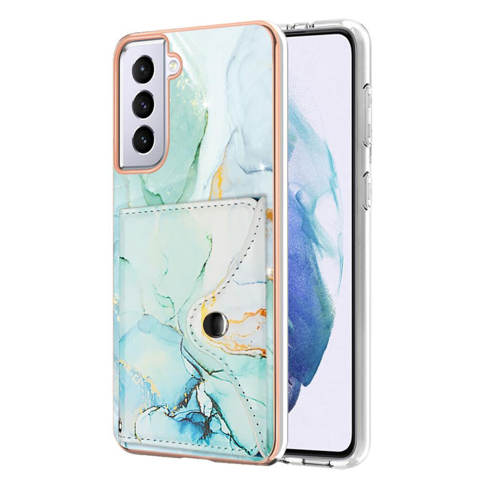 (Green) Case For Samsung Galaxy S21 5G Slim Wallet Card Slots Soft Tpu Bumper Marble Green 764762750572