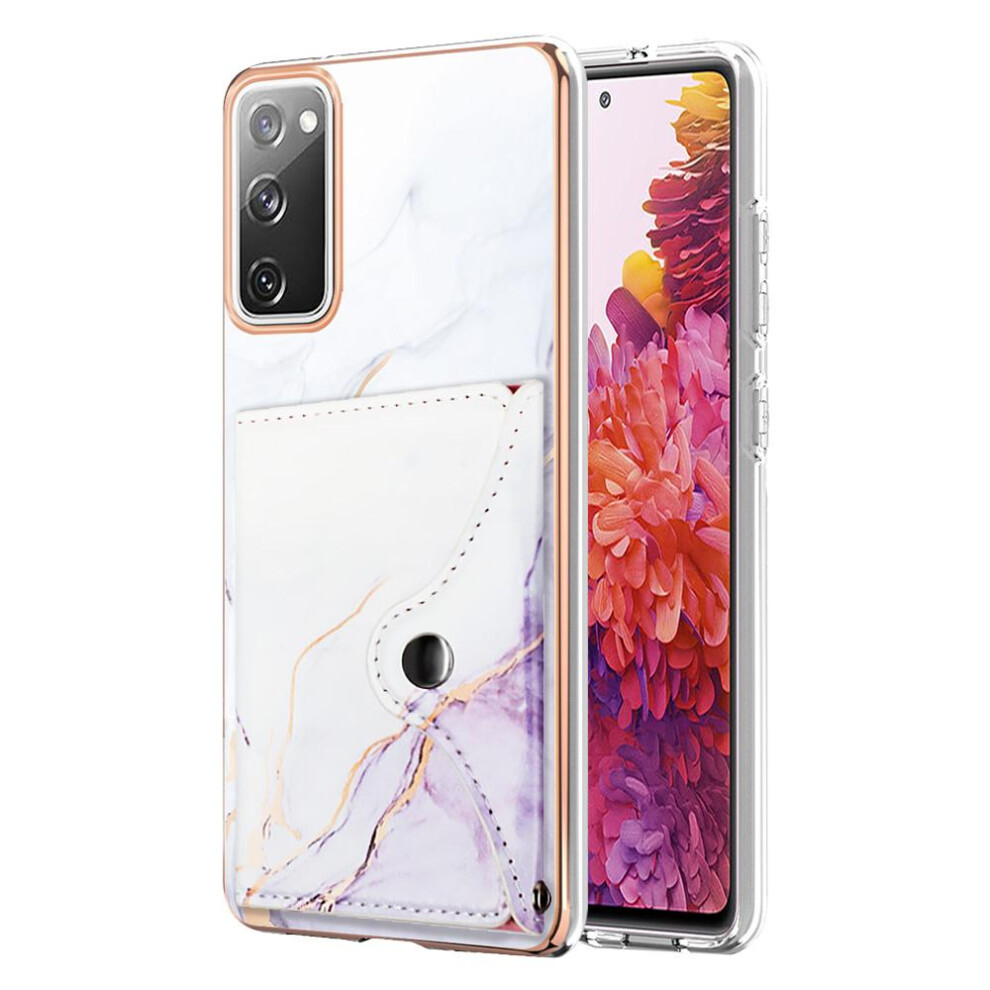 (Purple) Case For Samsung Galaxy S20 Fe 5G/4G Marble Card Slots Soft Tpu Bumper Slim Wallet Purple 764762750763