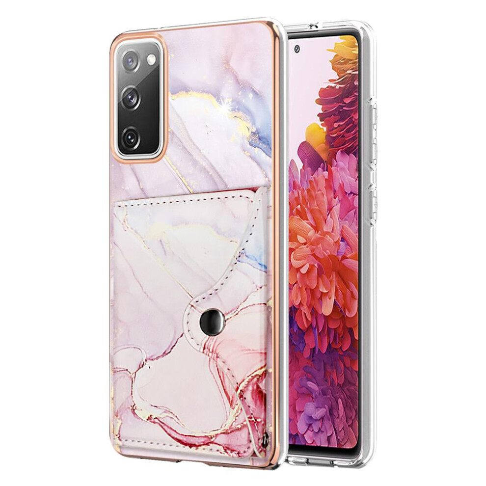 (Pink) Case For Samsung Galaxy S20 Fe 5G/4G Marble Card Slots Soft Tpu Bumper Slim Wallet Pink 764762750756