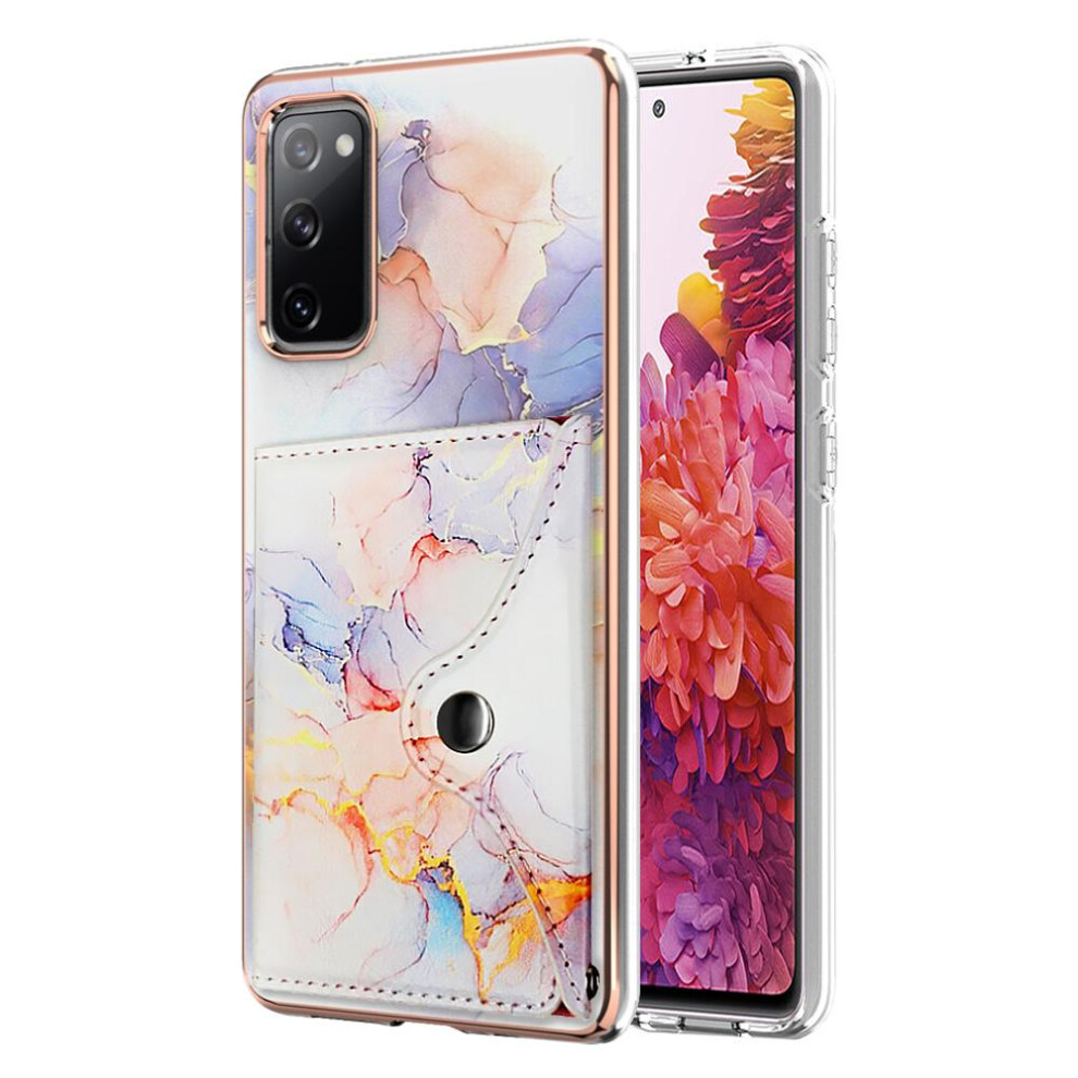 (White) Case For Samsung Galaxy S20 Fe 5G/4G Marble Card Slots Soft Tpu Bumper Slim Wallet White 764762750732