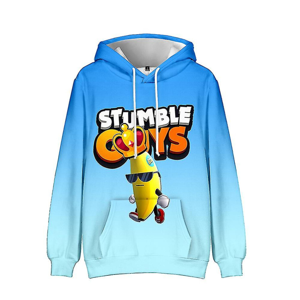 (A, 9-10Years) 2023 Stumble Guys Hoodies Kid's Pullover Jumper Casual Sweatshirt Unisex Long Sleeve Hooded Tops