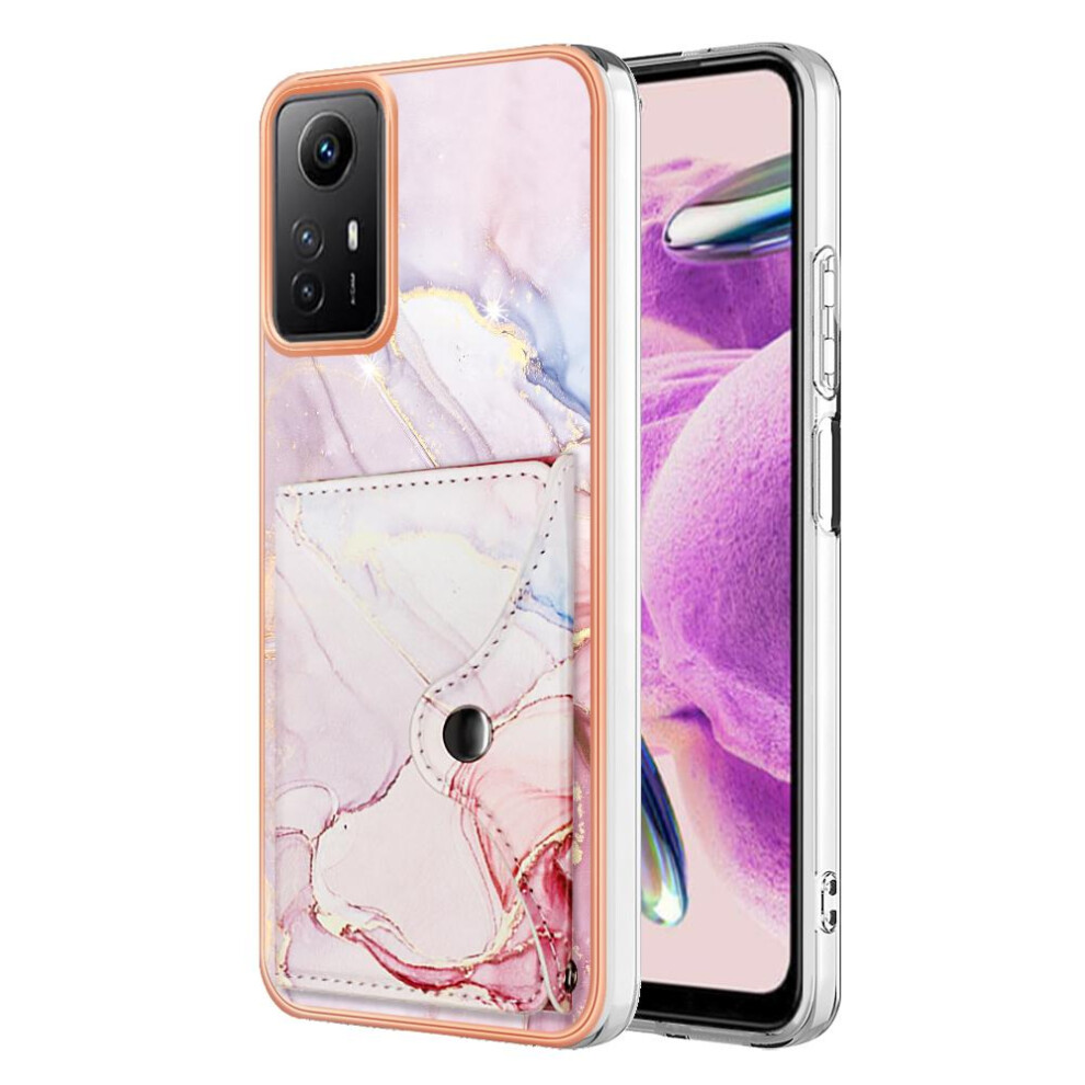 (Pink) Case For Xiaomi Redmi Note 12S 4G Slim Wallet Soft Tpu Bumper Card Slots Marble Pink 764762752156