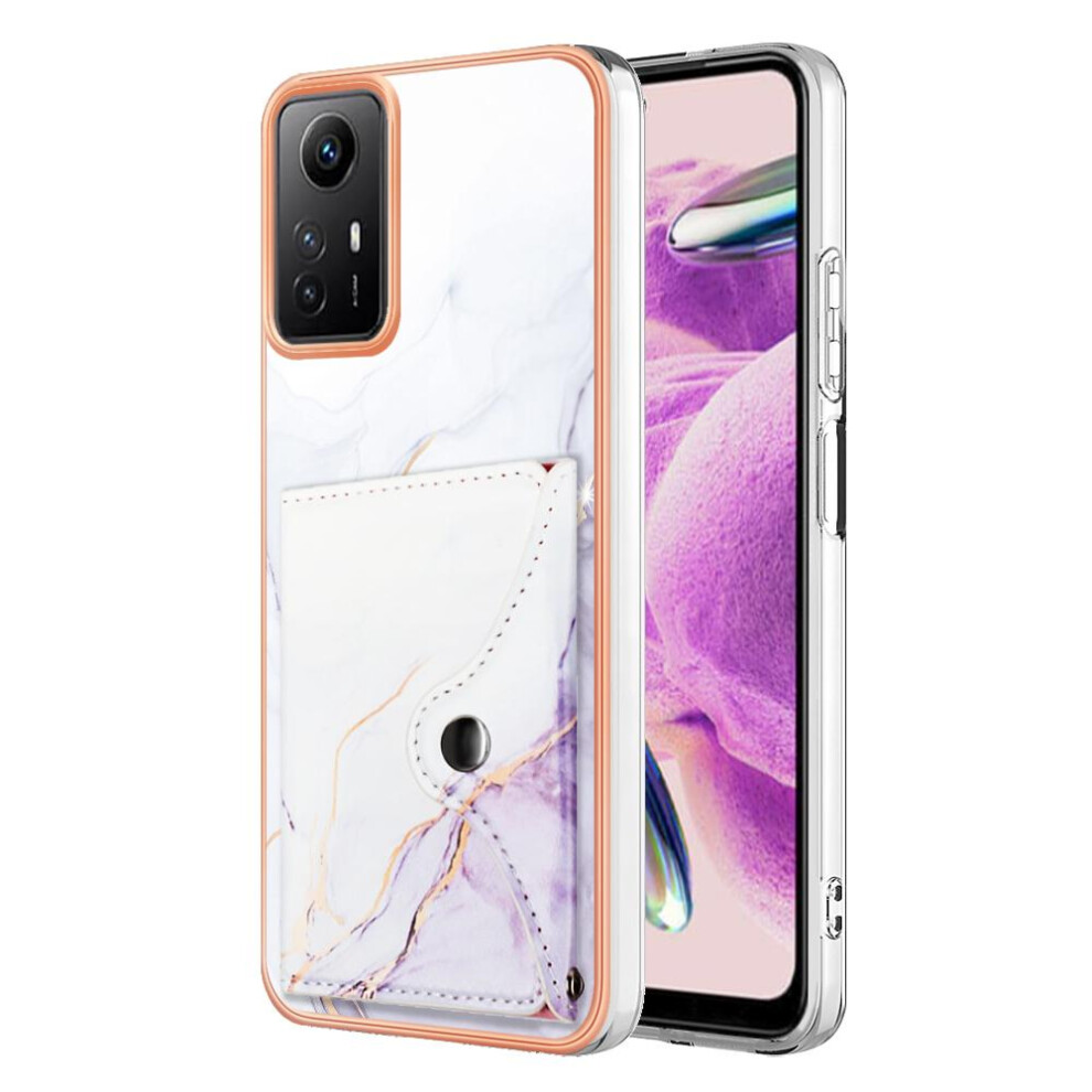 (Purple) Case For Xiaomi Redmi Note 12S 4G Slim Wallet Soft Tpu Bumper Card Slots Marble Purple 764762752163