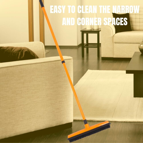 ONESAVE Long Handle Rubber Broom Pet Hair Remover 2