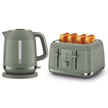 Kenwood Dusk Electric Jug Kettle and 4 Slice Toaster Set - Olive Green