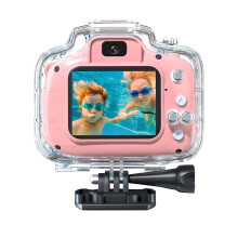 (Pink) Children Swimming Camera Waterproof High-definition Pixels Stretchable Photo Size Sports Shoot Underwater Kids Camera Children Birthday Gift
