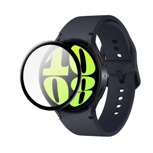 (transparent black, 40mm) (4 Pack) For Samsung Galaxy Watch 6 Classic (47mm) Tempered Glass Screen Protector, Anti Scratch, Bubble Free Galaxy Watch 6 Classic 47mm