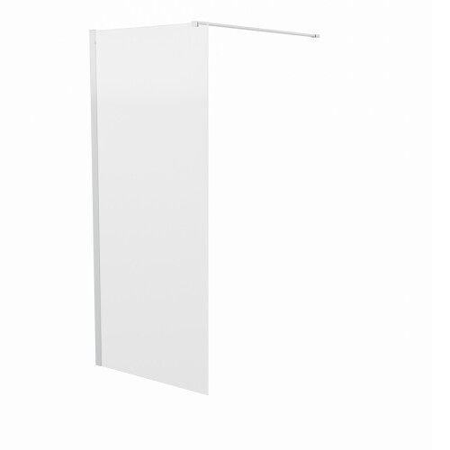 NES Home Samoa 800mm Wet Room Panel 8mm Tempered Glass & Chrome Support Bar 2