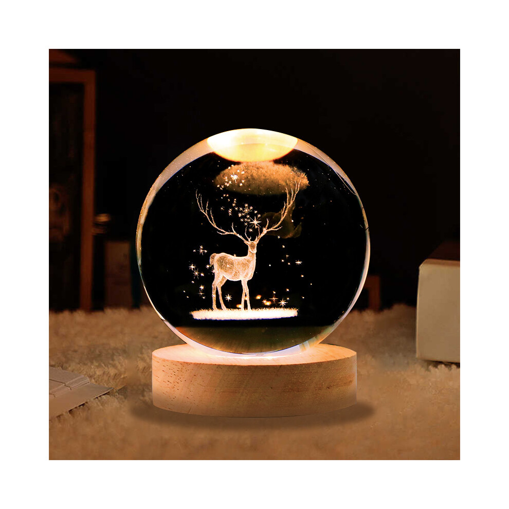 (StyleA) Starlight Glowinthedark A Deer With Your Crystal Ball Nightlight Usb Plug