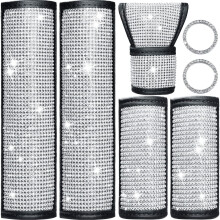 7 Piece Car Accessories Bling Seat Belt Covers Rhinestone Door Handle Cover