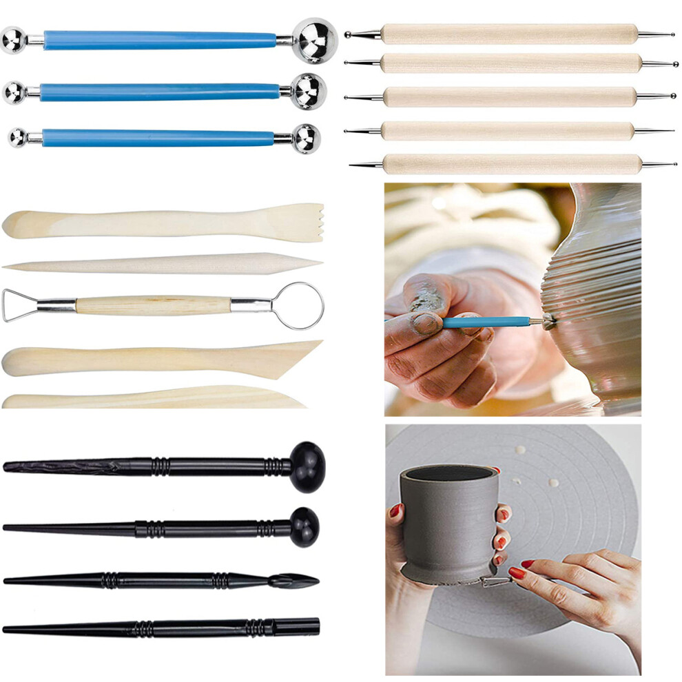 Polymer clay tools, 18-piece polymer clay tools modelling tool set