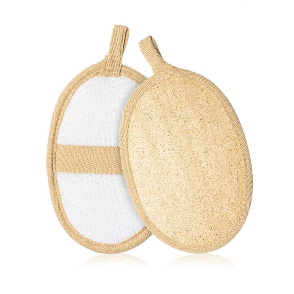 Limbo Natural Loofah Sponge, 2 Pack Natural Luffa Body Scrubber Shower Loofah Sponge