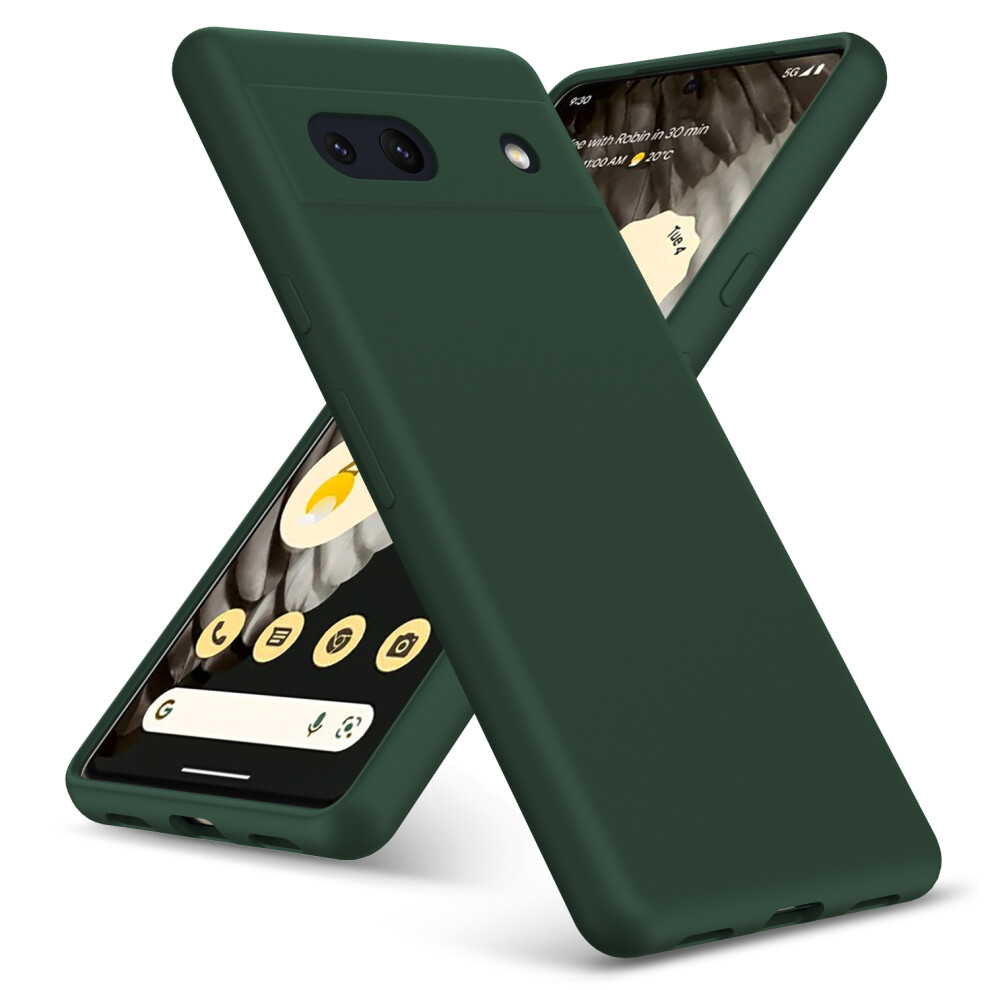 (Pixel 7, Green) For Google Pixel 7 Pro 7A 8 Pro Liquid Silicone Shockproof Phone Case