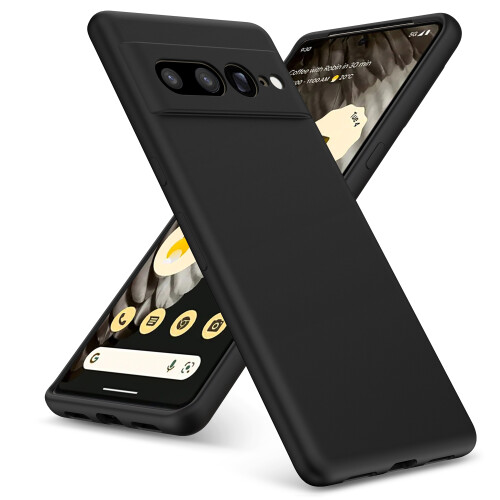 (Pixel 7 Pro, Black) For Google Pixel 7 Pro 7A 8 Pro  Liquid Silicone Shockproof Phone Case
