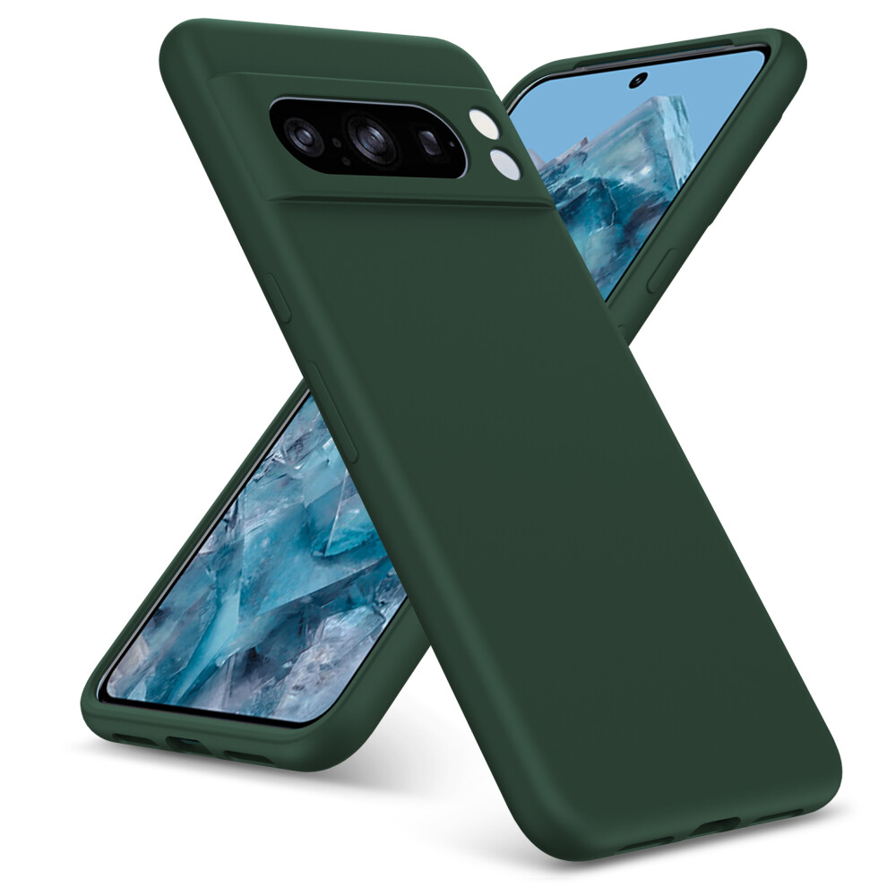 (Pixel 8 Pro, Green) For Google Pixel 7 Pro 7A 8 Pro  Liquid Silicone Shockproof Phone Case