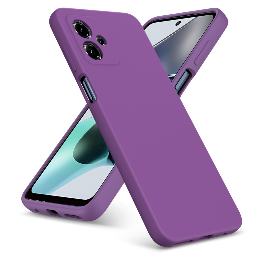 (Motorola G14, Purple) For Motorola E13 E22 G13 G14 G22 G32 G53 G54 G73 G84 Liquid Silicone Phone Case