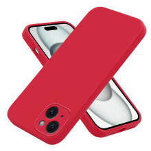 (IPHONE 13, Red) For Apple iPhone 15 14 13 12 Pro Max SE 2020 / 2022 / 7 / 8 Liquid Silicone Shockproof Phone Case