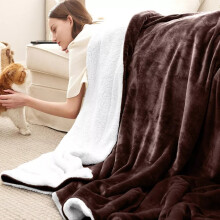 (King: 200 cm x 240 cm., Brown) 2 Layers Reversible Sherpa Fleece Warm Soft Blanket Bed Throw Sofa Mink