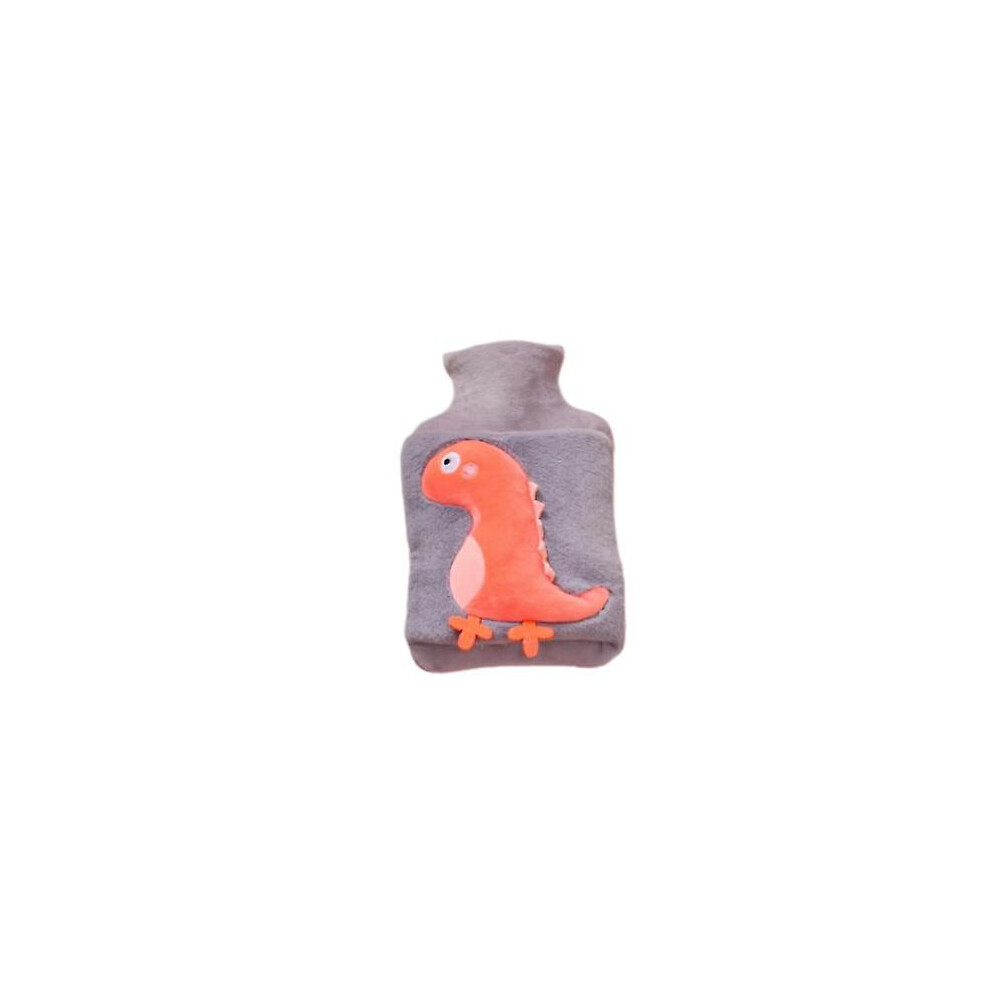 (Gray, 1L) Cute Dinosaur Hot Water Bottles With Cover,large Thickened Delicate Plush Hot Water Bottle Hot Water Bag For Pain Relief,children