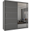 (Grey, 120cm) Sliding Door Wardrobe with Hanging Rail 2