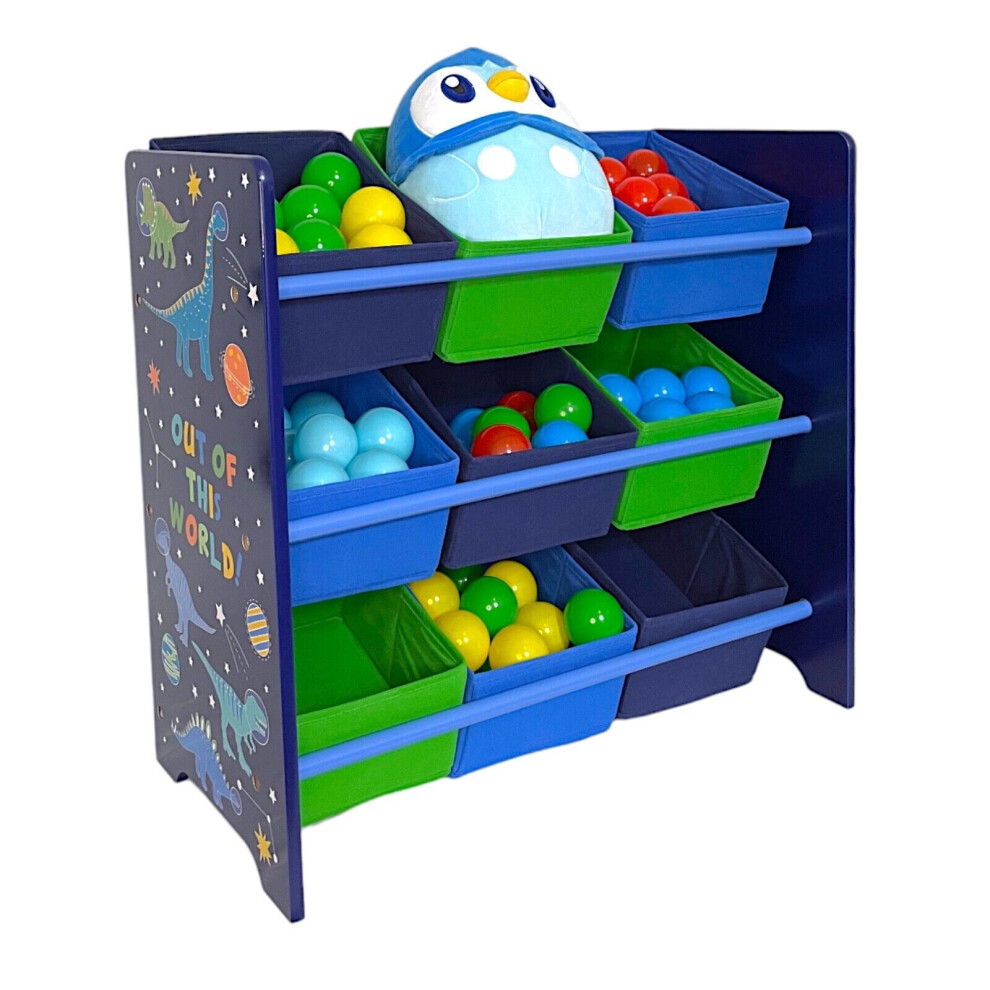 Kids Dinosaur 9 Tub Storage Drawers Glow in the Dark Kid Clothes Crafts & Toys