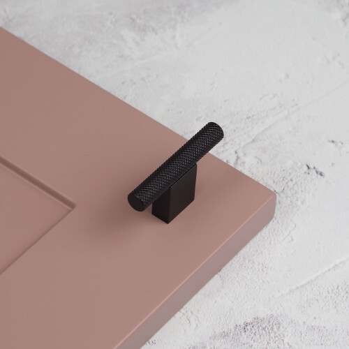 (60mm Pull) Matt Black Knurled Handle 160mm & Knob 60mm