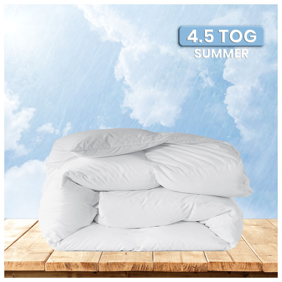 Oxford Homeware (Super King: 260 X 220 Cm, 4.5 Tog) Anti Allergy Summer Duvets & Quilts 4.5 & 7.5 Tog Duvet Bedding White