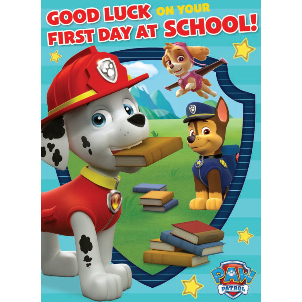 Paw Patrol 'First Day At School' Good Luck Card