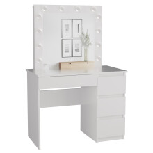 CAROL - Vanity desk with mirror + LED lighting - 4 drawers - 98x76x51cm - Office