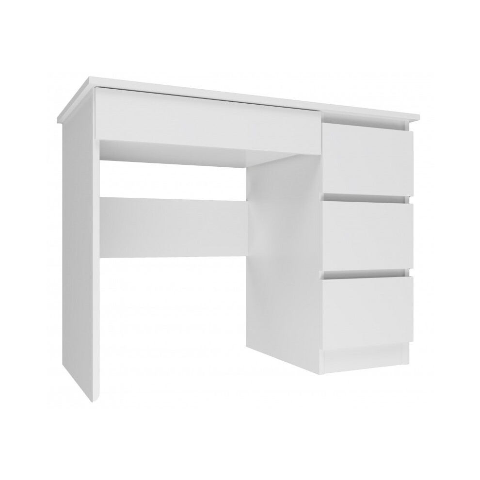 (White) MESO - Straight desk modern style desk/bedroom - 98x51x76 cm - 4 drawers