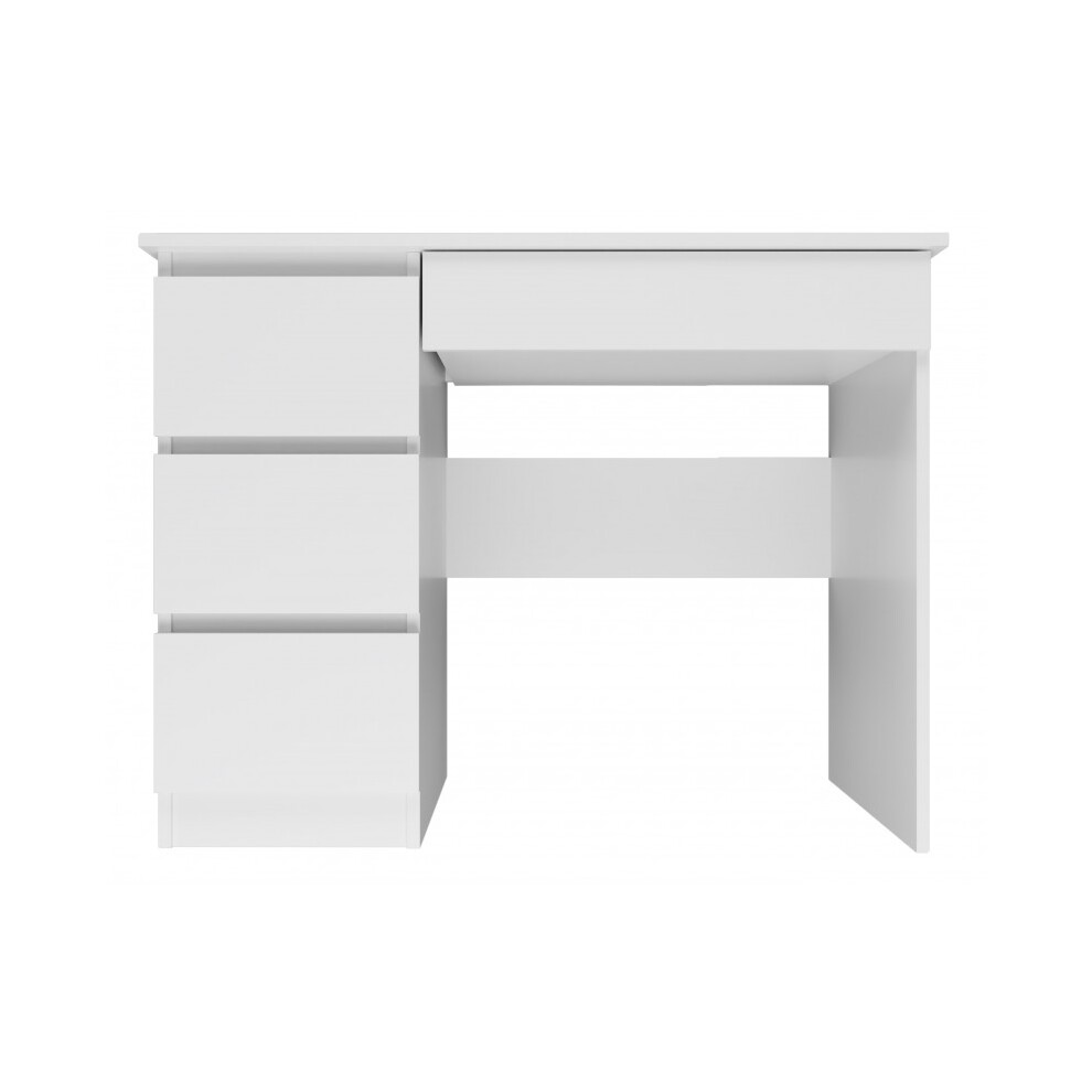 (White) MESO - Straight desk modern style desk/bedroom - 98x51x76 cm - 4 drawers