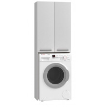 (White) COMO - Modern style washing machine cabinet - 183x64x30 - 2 doors+4 shelves