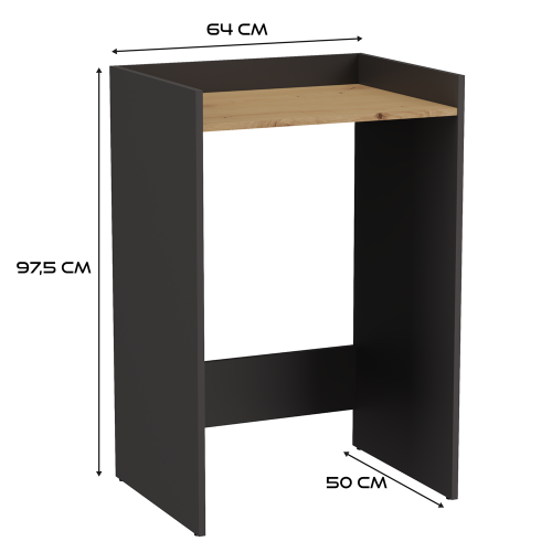 (Grey & Oak) Storage unit for washing machine - 64x50x97.5 cm 2