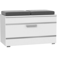 (White) ALMORA | Shoe cabinet | 85x45x35cm | Shoe bench | Entrance hall | Shoe storage | 4 niches + 2 cushions
