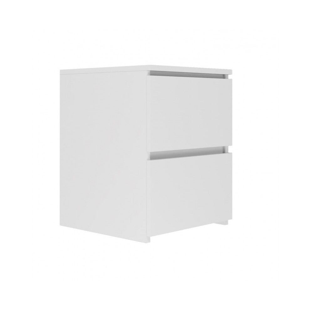 (White) VENICE - Bedside table modern style - 40x40x52 - Bedside table 2 drawers - Bedroom furniture-image-OPC-PDVSSHK-NEW