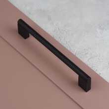 (160mm Handle) Matt Black Knurled Handle 160mm & Knob 60mm