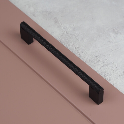 (160mm Handle) Matt Black Knurled Handle 160mm & Knob 60mm