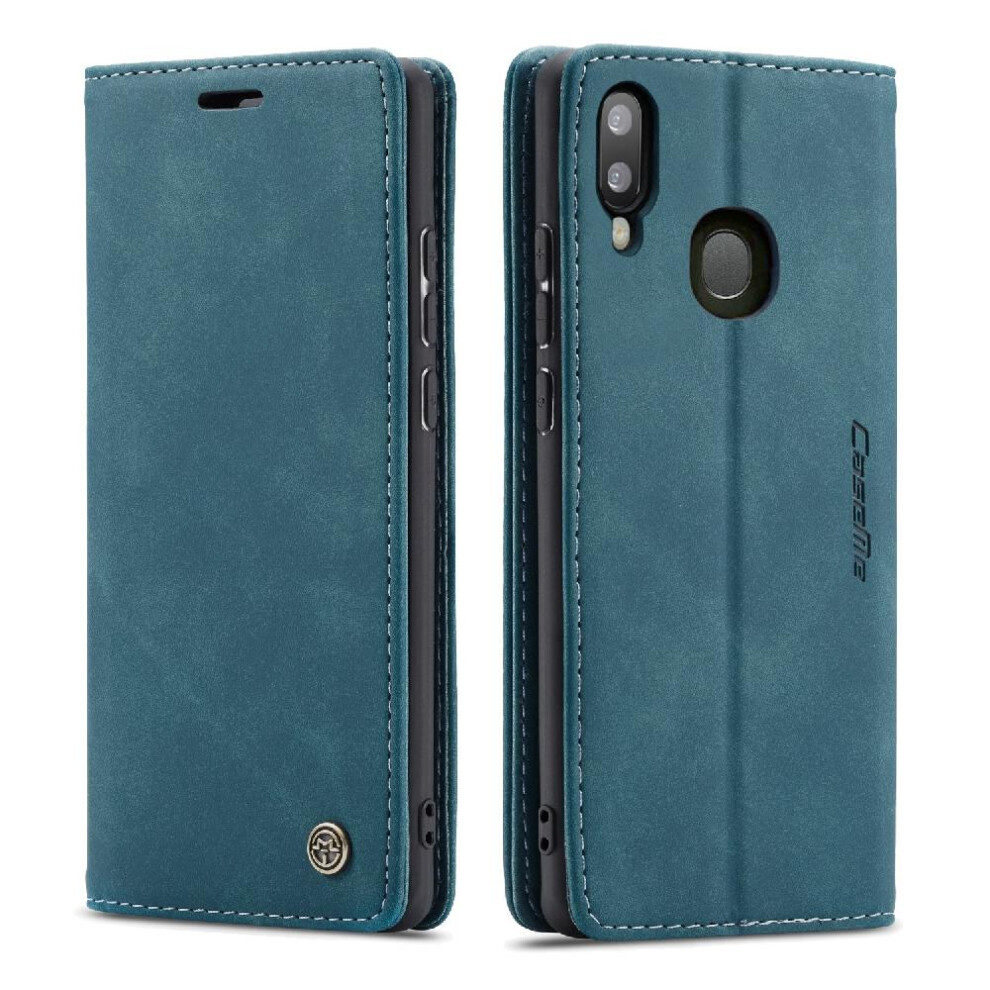 (Blue) Flip Case For Samsung Galaxy A20/A30/M10s Vintage Pu Leather Wallet Flip Folio Book Case Card Slot Kickstand Magnetic Closure Shockproof Blue 764762752354